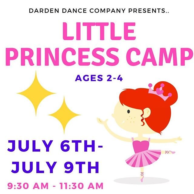 💥💥SUMMER CAMP ALERT💥💥 Your &ldquo;Little Princess&rdquo; will love living out their fairy tale dreams with this theme. Have them wear their favorite costumes to camp and spend the day dancing to songs from their top favorite Princess movies. They