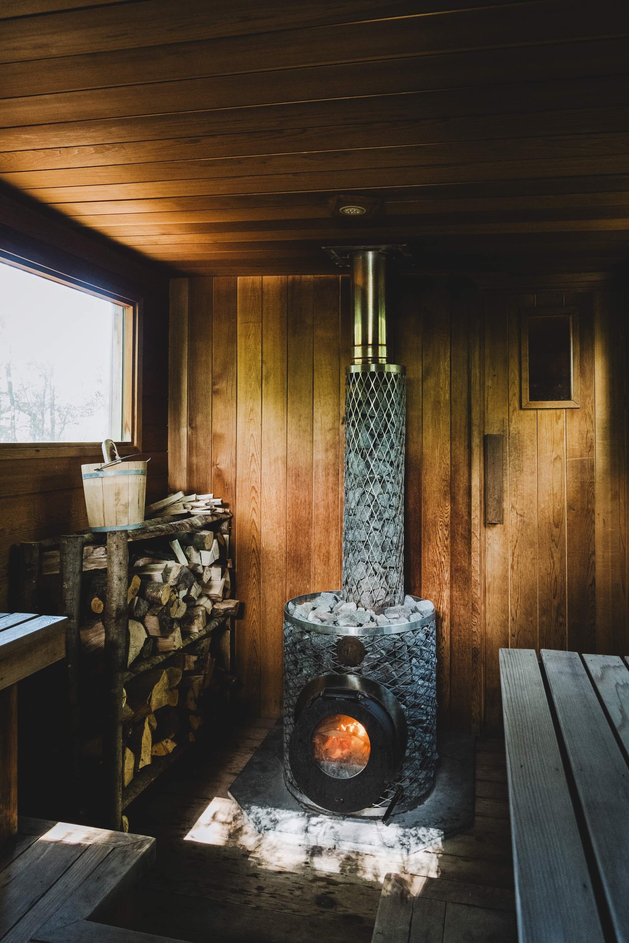 wellbeing retreat UK sauna