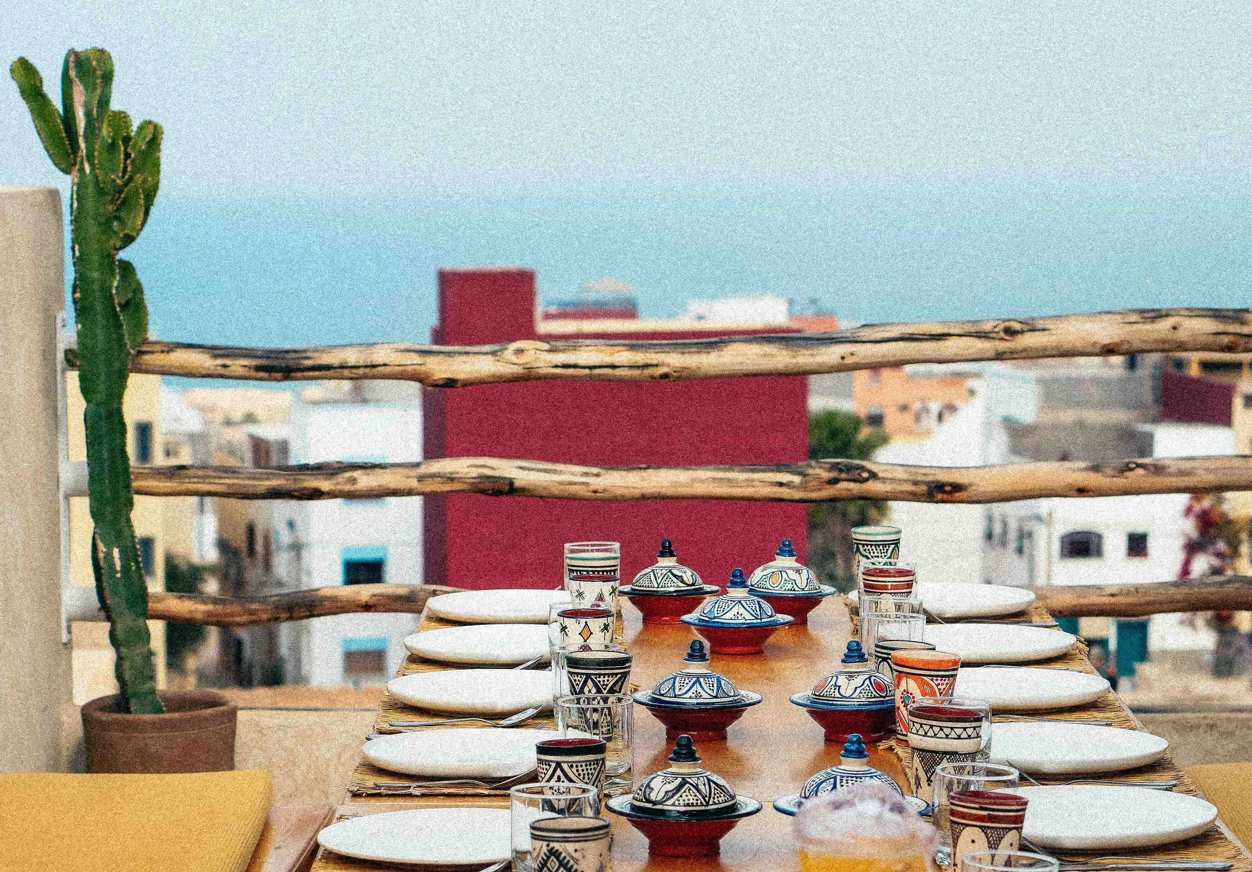 Dinner time at surf and yoga retreat in Morocco.jpeg