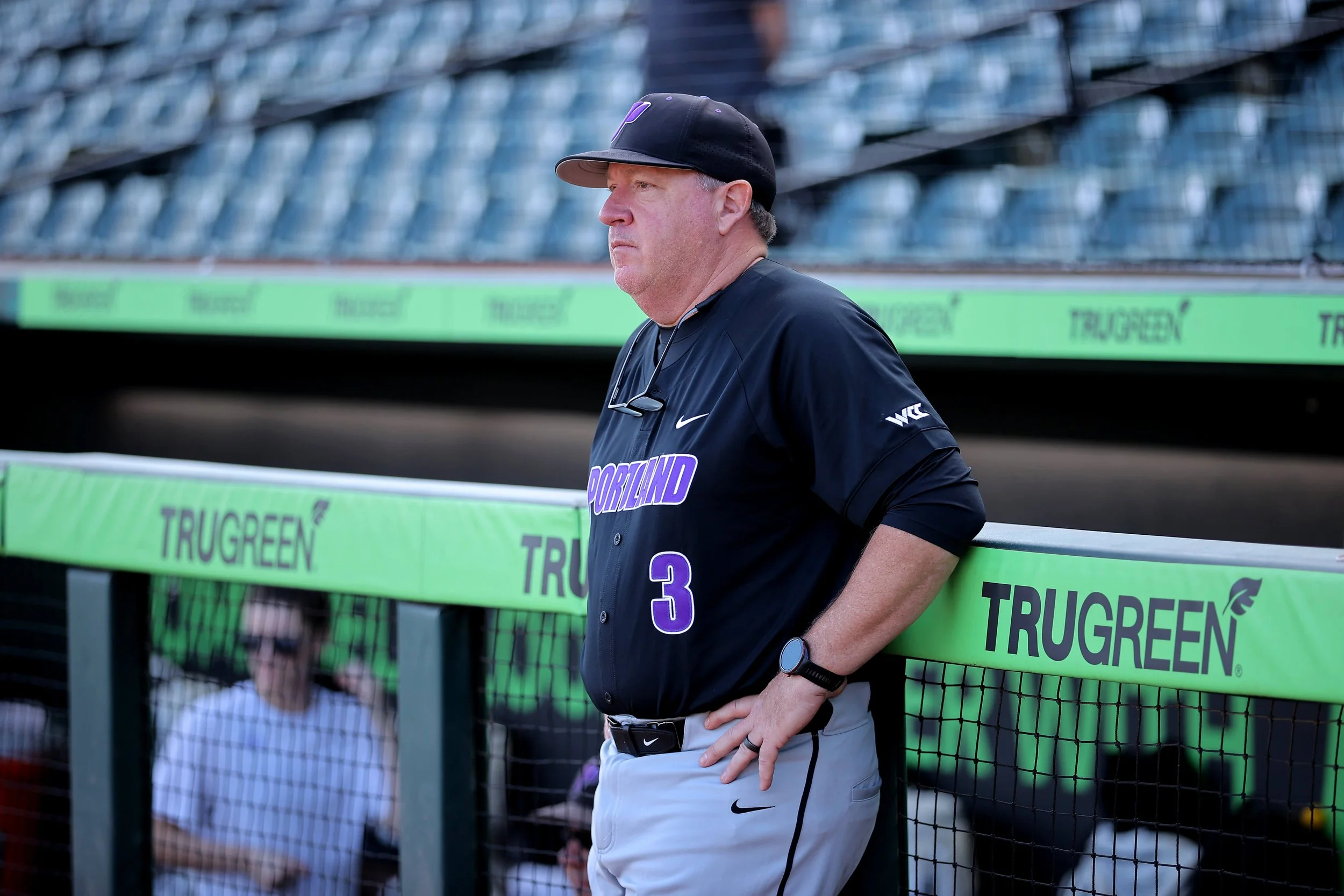 In his 11th season as the Pilots’ coach, Geoff Loomis has built an improved program on The Bluff but is in danger of missing next week’s WCC playoffs (courtesy UP sports communications)