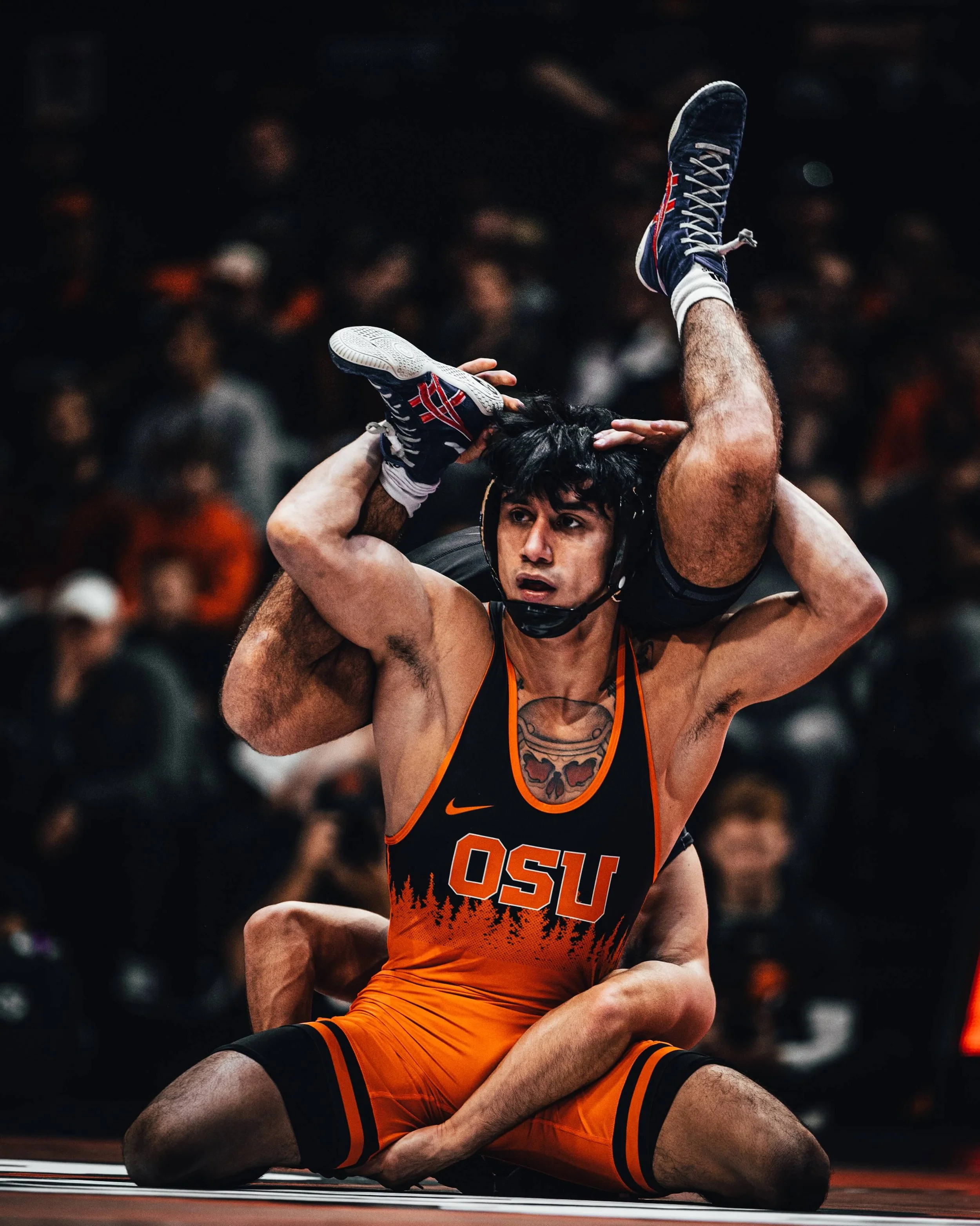 Wrestling is Maximo Renteria’s thing for now, but he says some day he will turn to UFC fighting (courtesy Allie Grant/OSU wrestling)