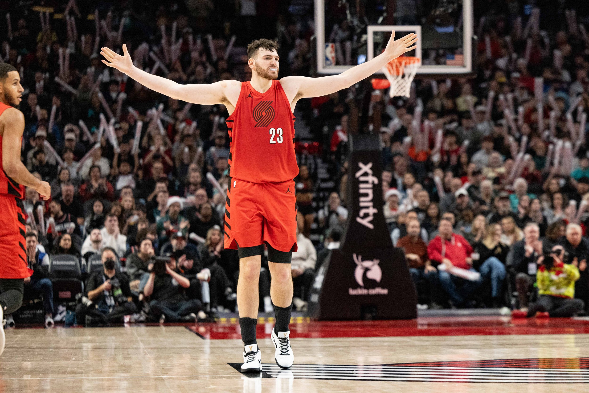 Second-year center Donovan Clingan has been the anchor in the middle at both ends of the court (courtesy Portland Trail Blazers)