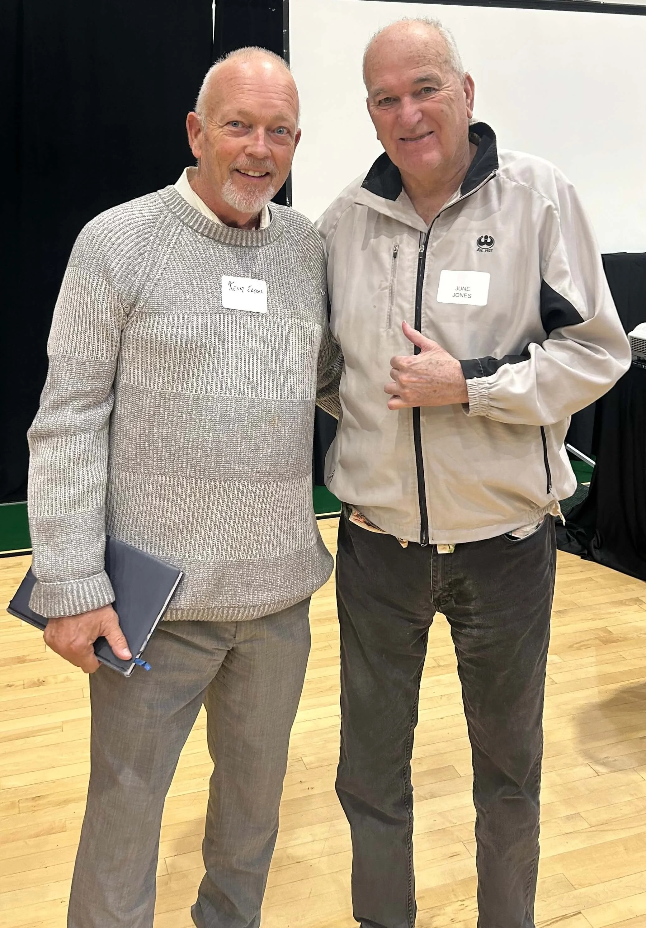 I posed with June during a Mouse Davis tribute event at Portland State last year