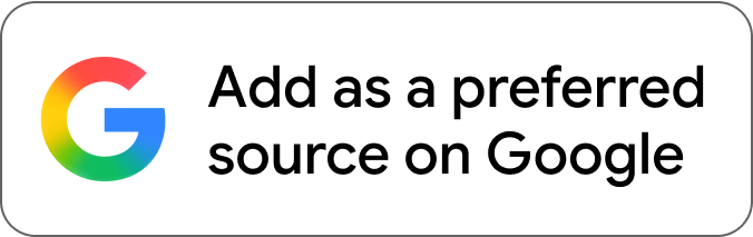 The Google logo and text on setting this website as a Preferred  Source when searching