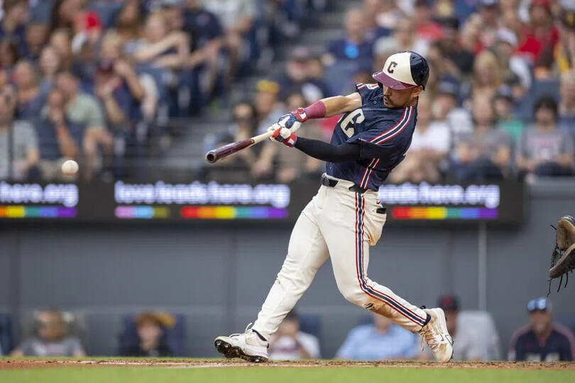 vSince July 1, Kwan has hit .377 with an MLB-best .472 on-base percentage (courtesy Cleveland Guardians)