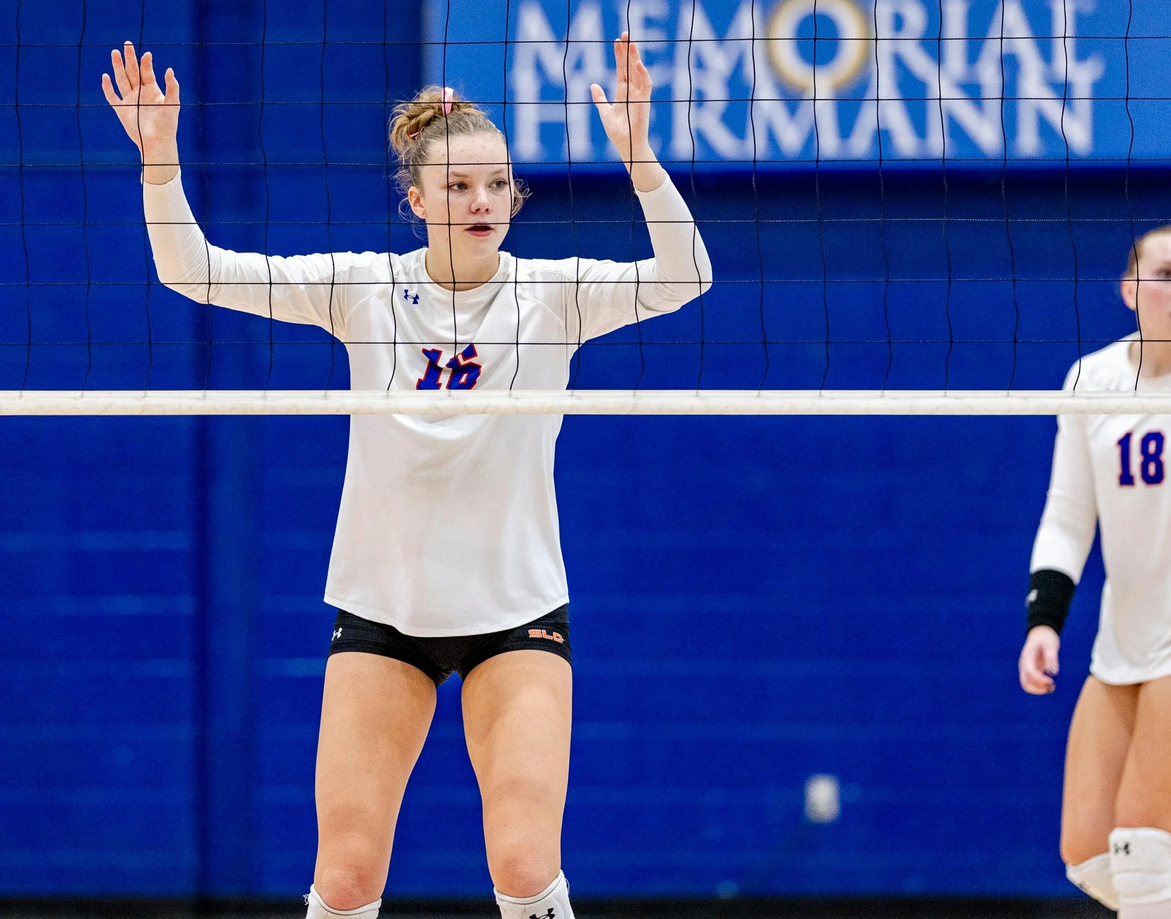 Joya Euhus wound up starting as a right-side hitter as a freshman for Houston Christian (courtesy Houston Christian athletics)