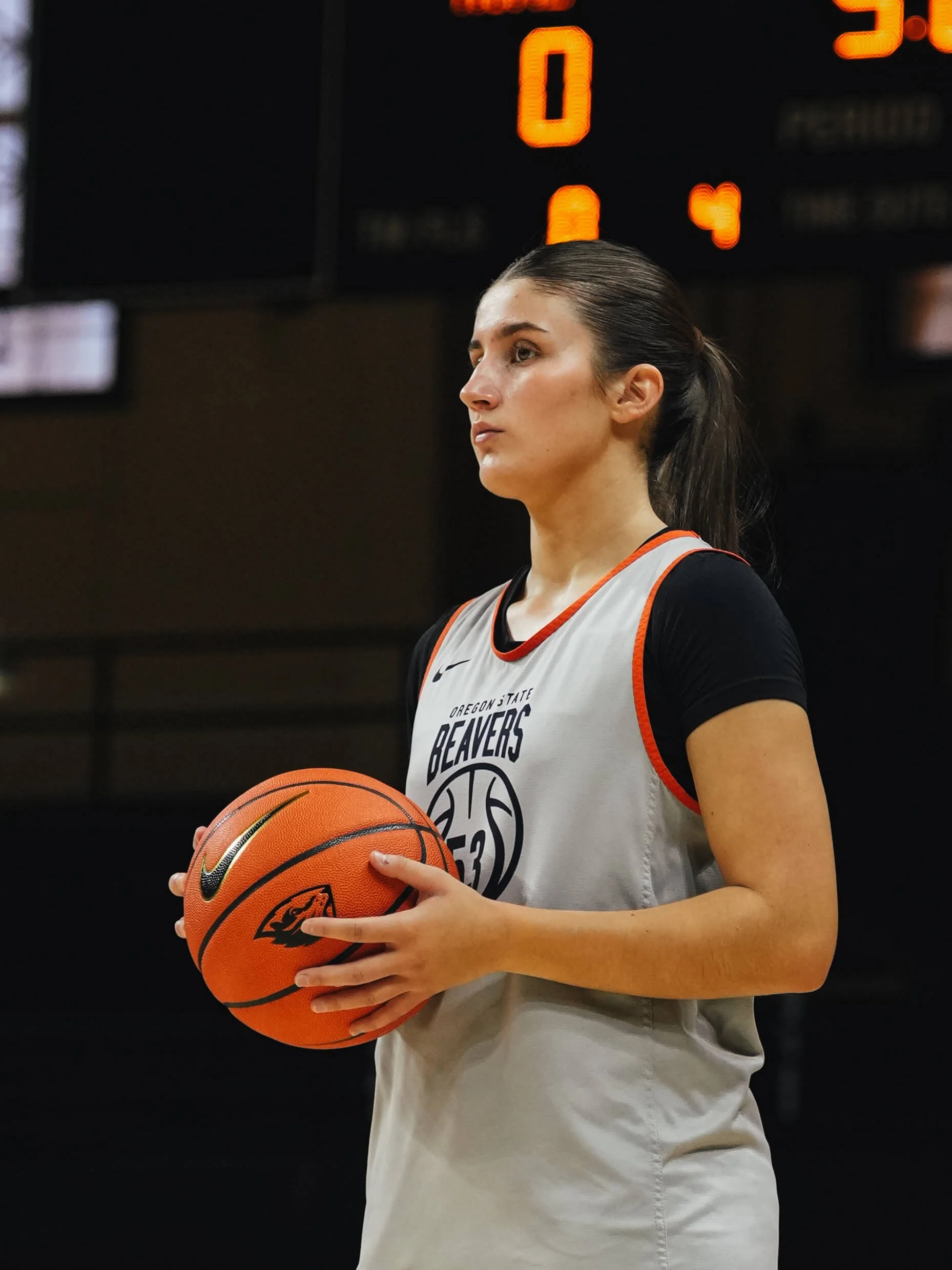Veteran point guard Kennedie Shuler predicts “Beaver Nation is going to love” freshman Taylor Young (courtesy Makayla Chase/OSU athletics)