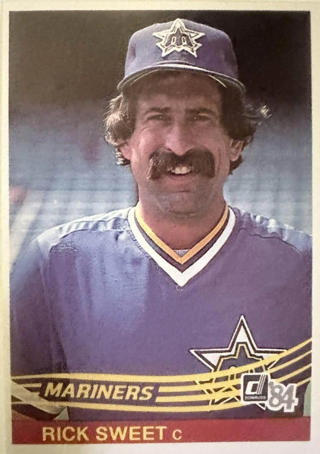 Sweet had his trademark Sam Elliott-like mustache even during his playing days with the Mariners