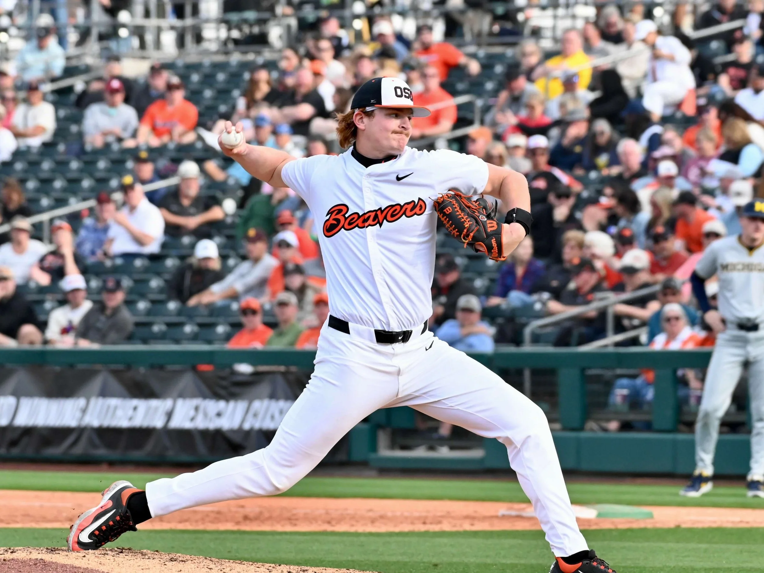 Senior right-hander Isaac Yeager had his best performance of the season in Sunday’s series-closing 3-1 win over Mercer, notching six strikeouts in 2 1/3 innings (courtesy Dominic Cusimano)