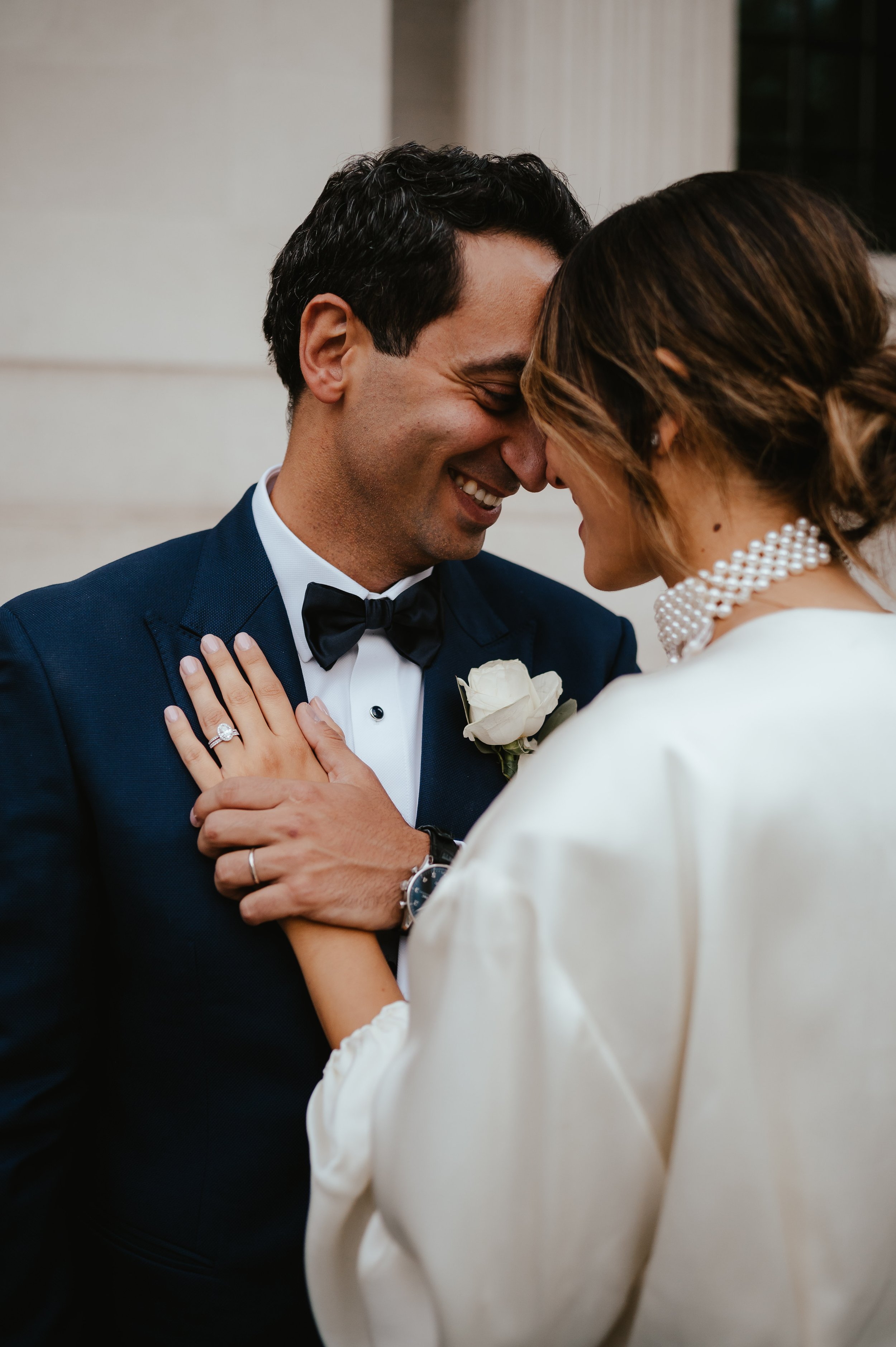 Intimate couples wedding portrait