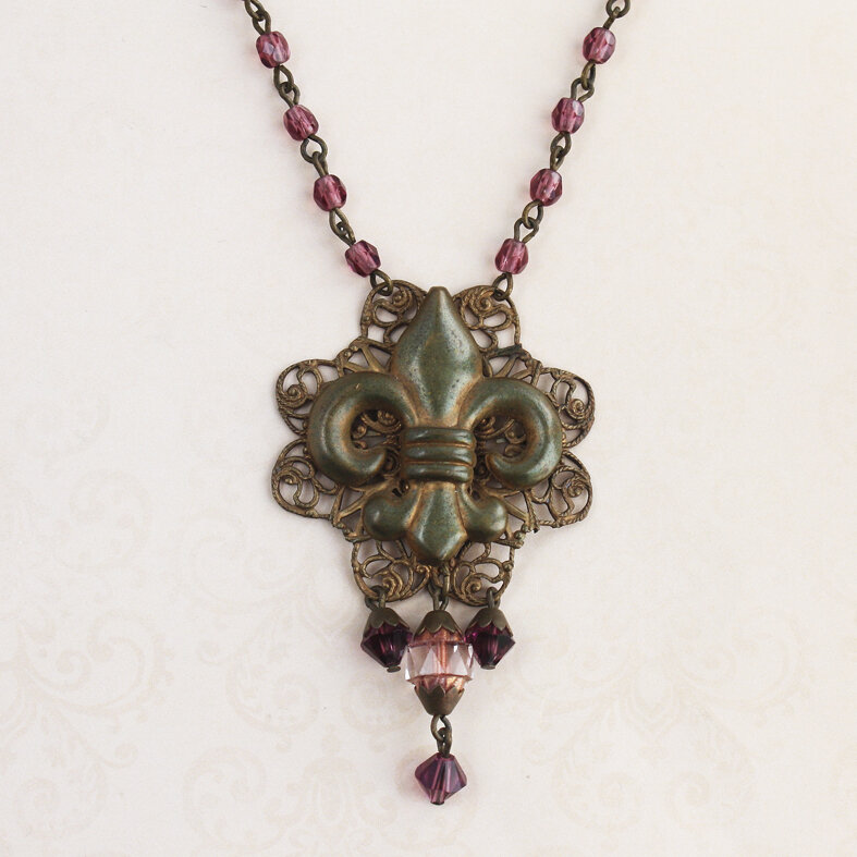 Necklace - Vintage Fleur De Lis