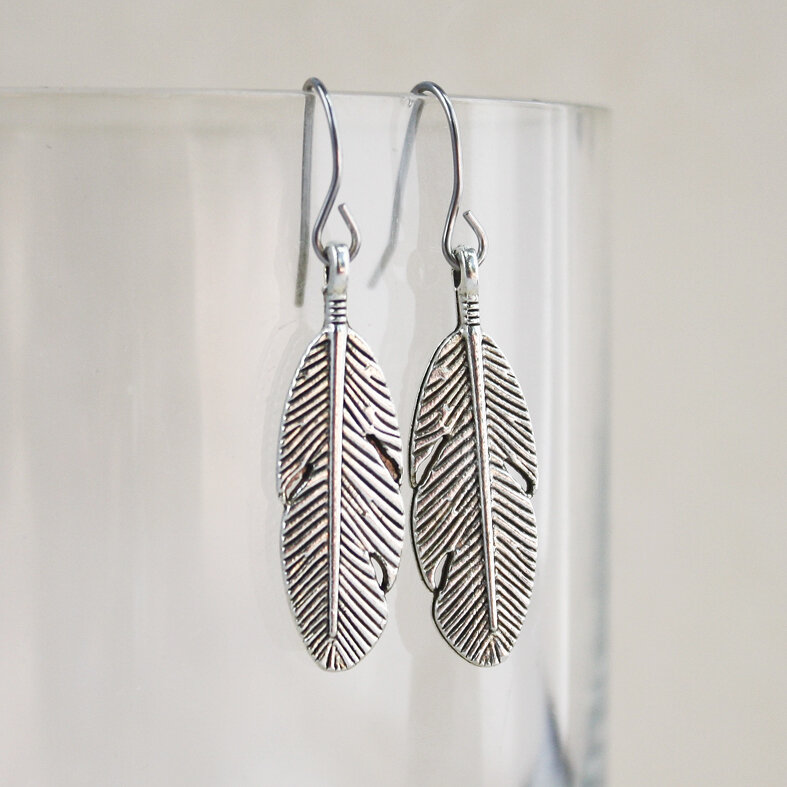 Earrings - Feather
