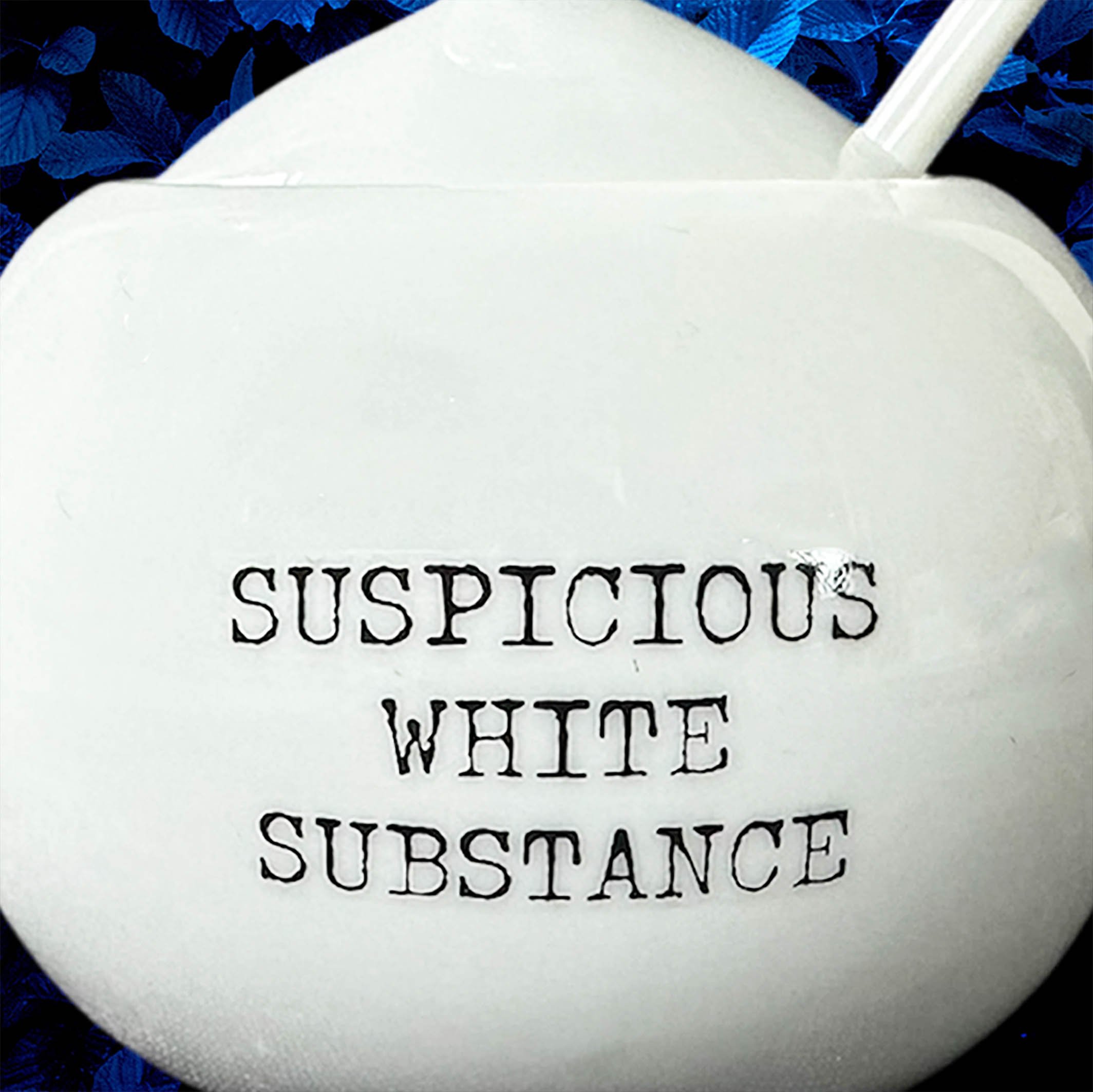 Suspicious White Substance, funny sugar bowl, upcycled white sugar bowl with black text