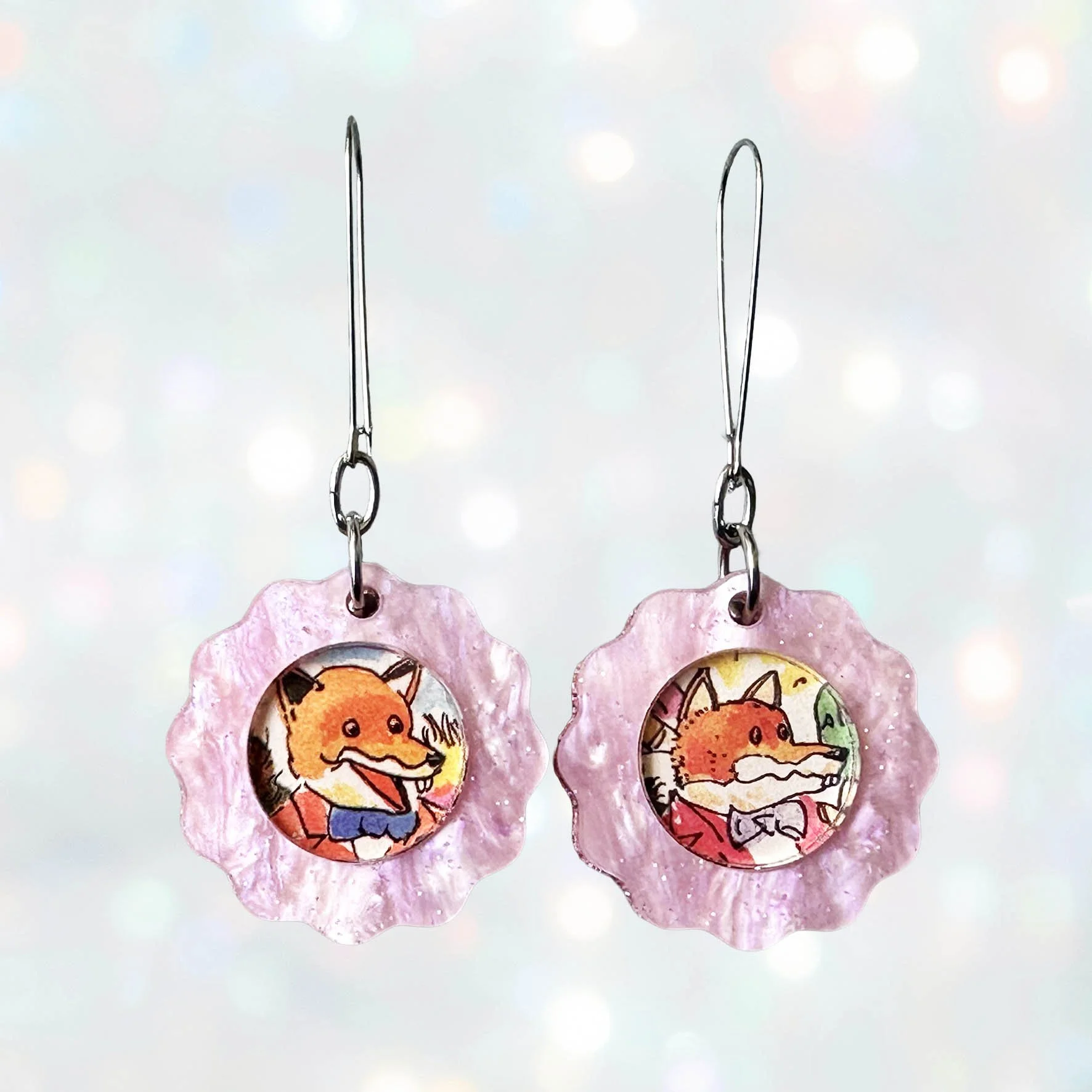Pop! Basil Brush Glitter Acrylic Earrings