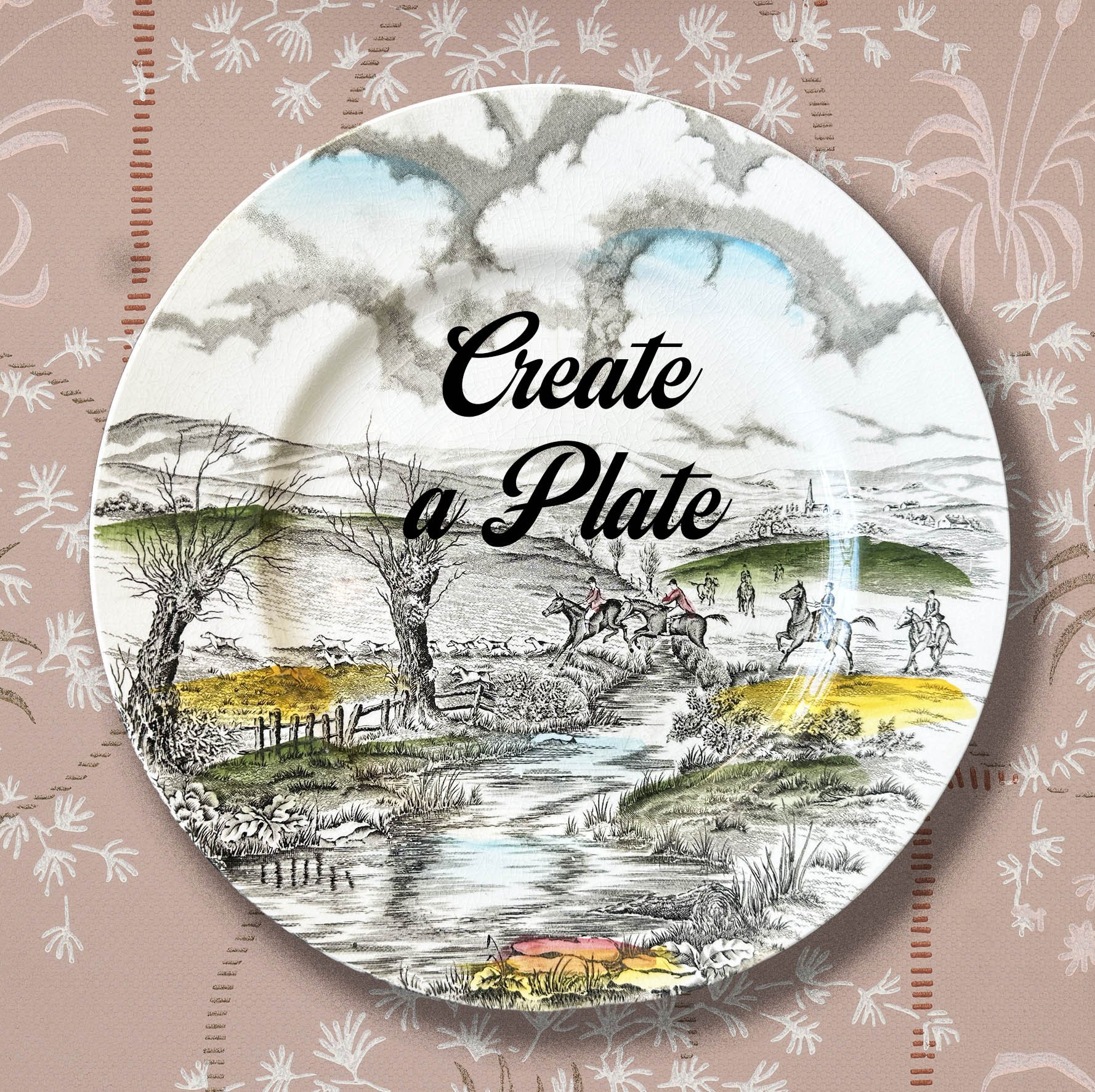 Personalised ceramic plate, create-a-plate custom order gift, put your quote on a vintage plate