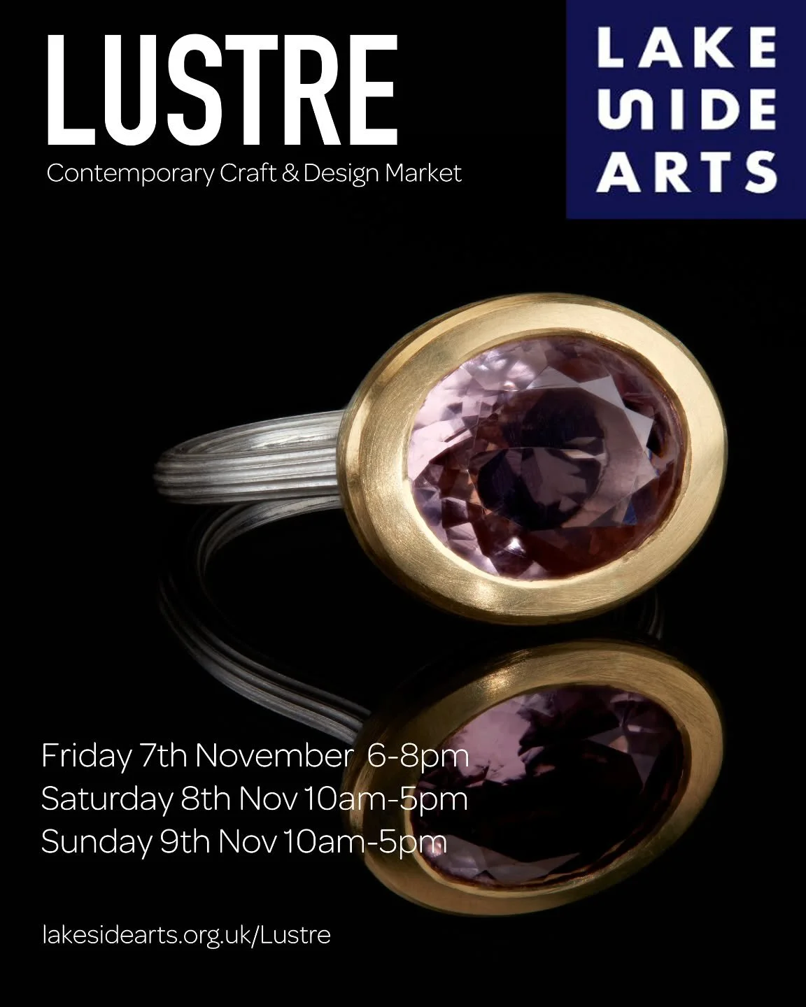 Don't forget its LUSTRE this weekend @lakesidearts on the beautiful University campus in Nottingham.  I'm bringing all my latest treasures for you to try on, so do pop by if you're visiting.⁠
⁠
#madebyhand #handcrafted #contemporaryjewellery #finejew