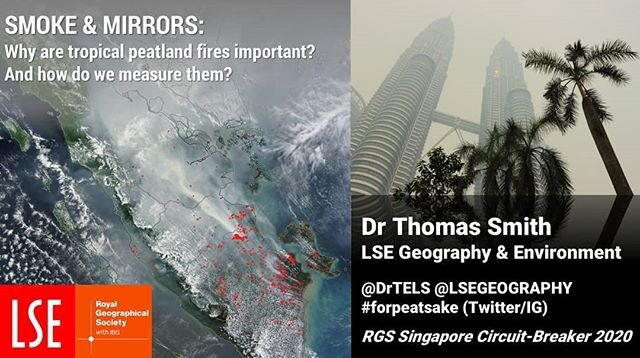 He's back again! Join Dr Thomas Smith and the RGS-Singapore team for an evening webinar on the peatland fires and regional haze in Southeast Asia on 14 May, at 7.30pm SGT (GMT+8). Sign up for free at the link in our bio to gain access to this online 