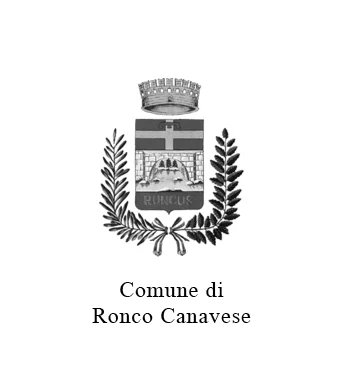 Stemma del Comune di Ronco Canavese con scritte 'Comune di Ronco Canavese'