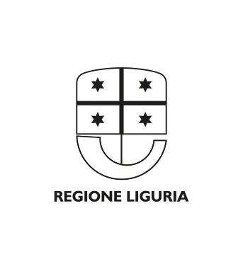 Scudo della Regione Liguria con le quattro stelle e scritta 'Regione Liguria' sotto.