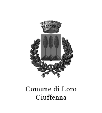 Stemma del Comune di Loro Ciuffenna con la scritta sottostante.