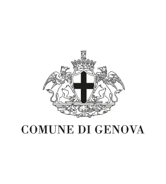 Stemma del Comune di Genova con due leoni e croce al centro