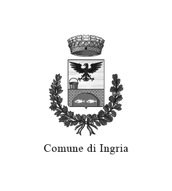 Stemma del Comune di Ingria con una corona, un'aquila alato e elementi decorativi