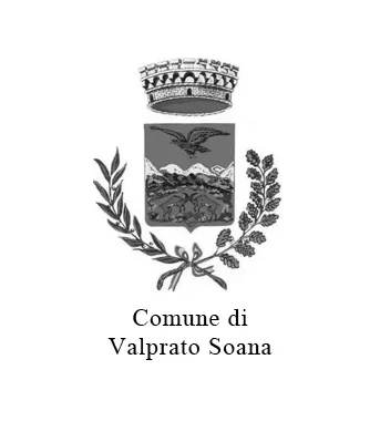 Stemma del Comune di Valprato Soana con corona, montagne, albero e foglie