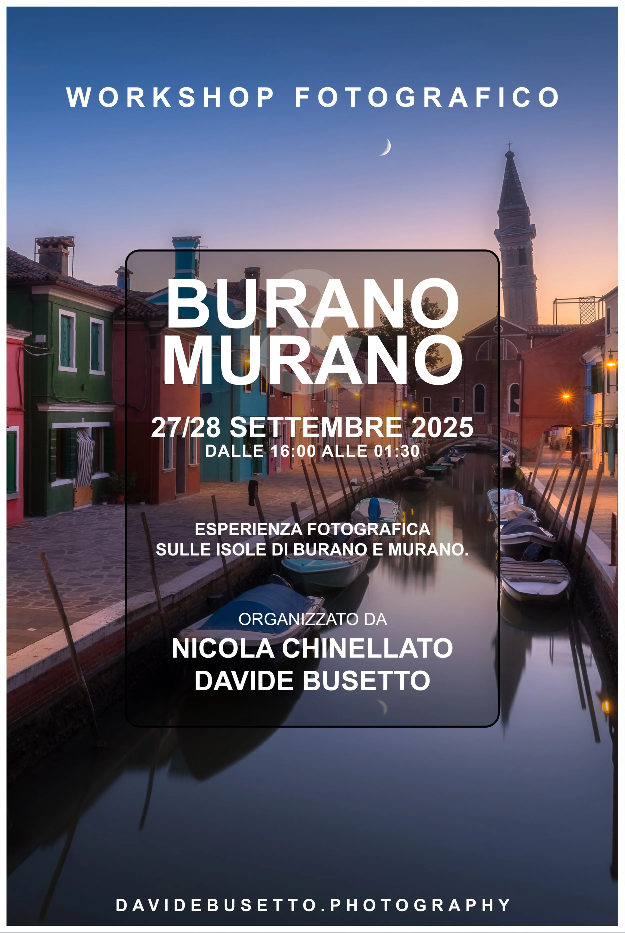 Workshop fotografico a Burano e Murano - 27/28 settembre 2025