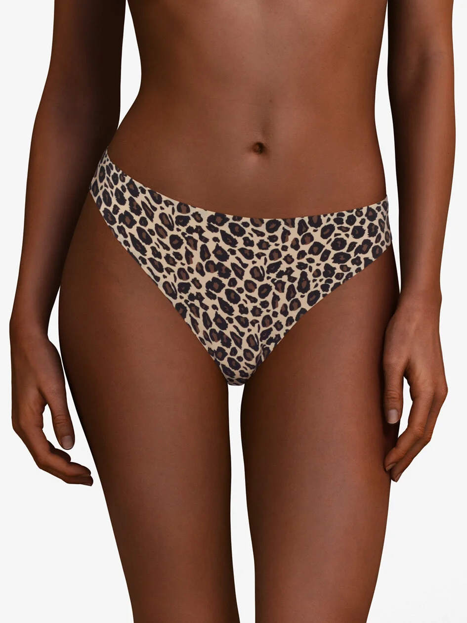Soft Stretch Thong Leopard