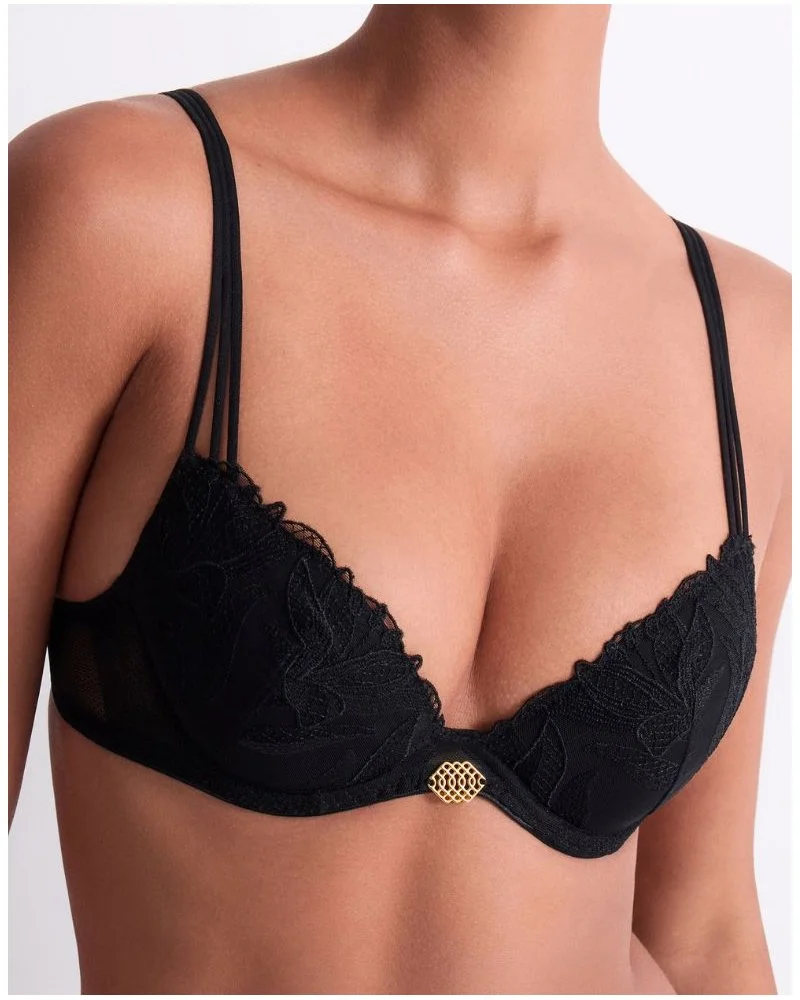 Sweet Euphoria Black Triangle Plunge Bra
