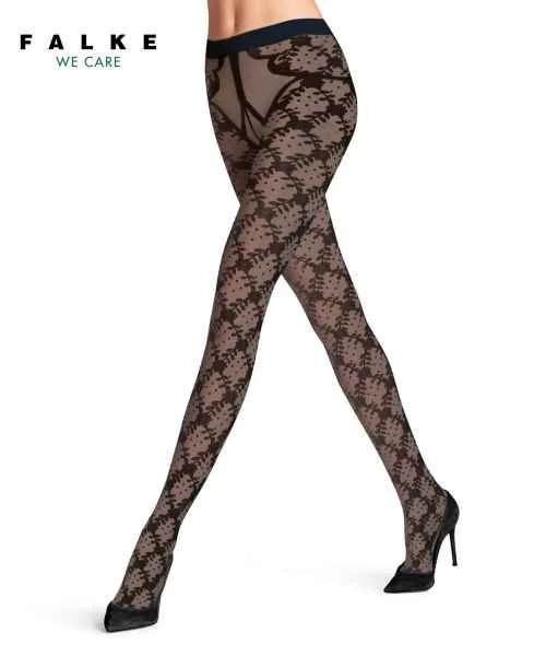 Floral Shower Tights 20 Denier Black