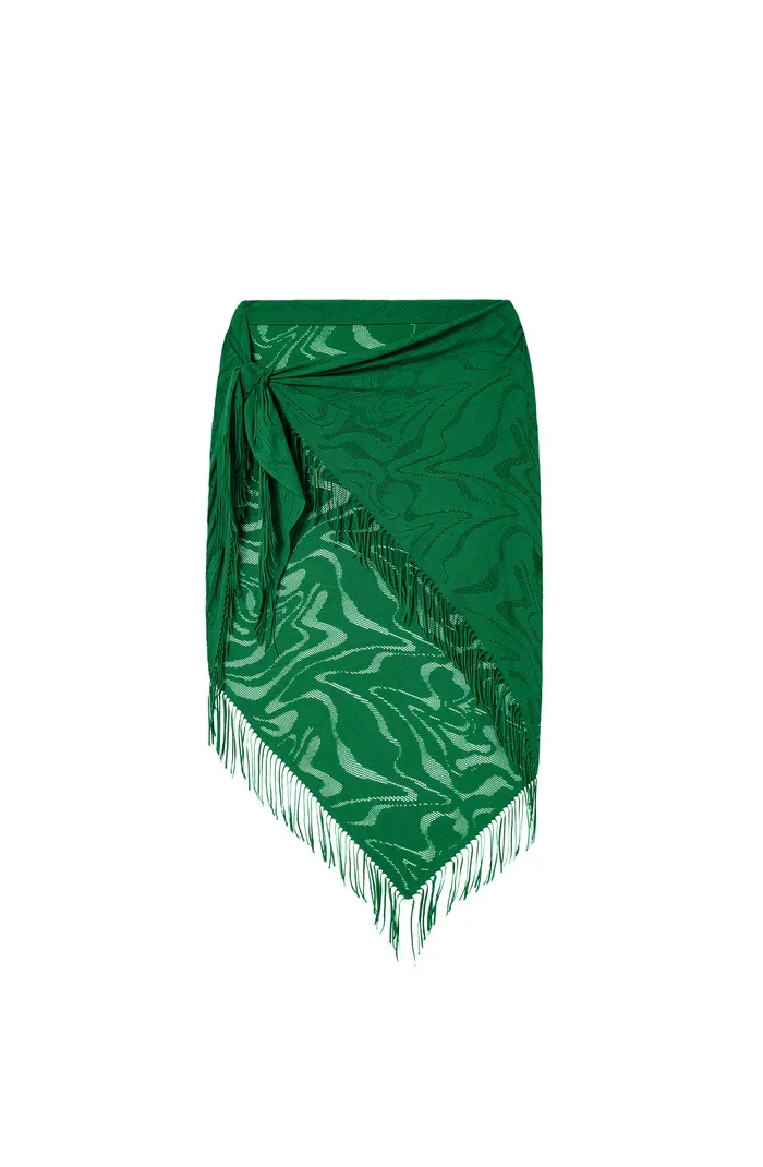 trudy Jade lace fringed pareo