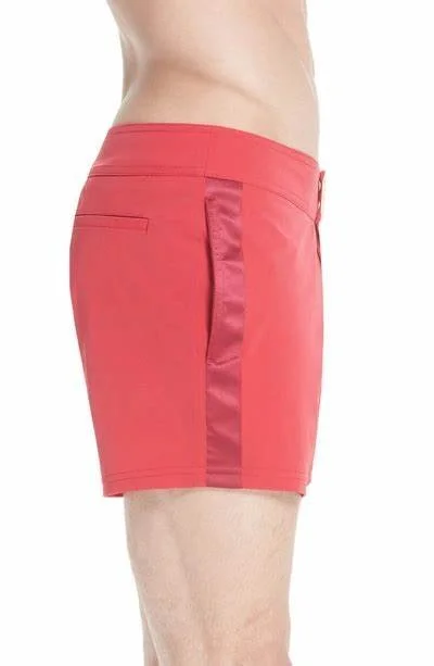 Flat Belt Stretch Tuxedo Swim Short