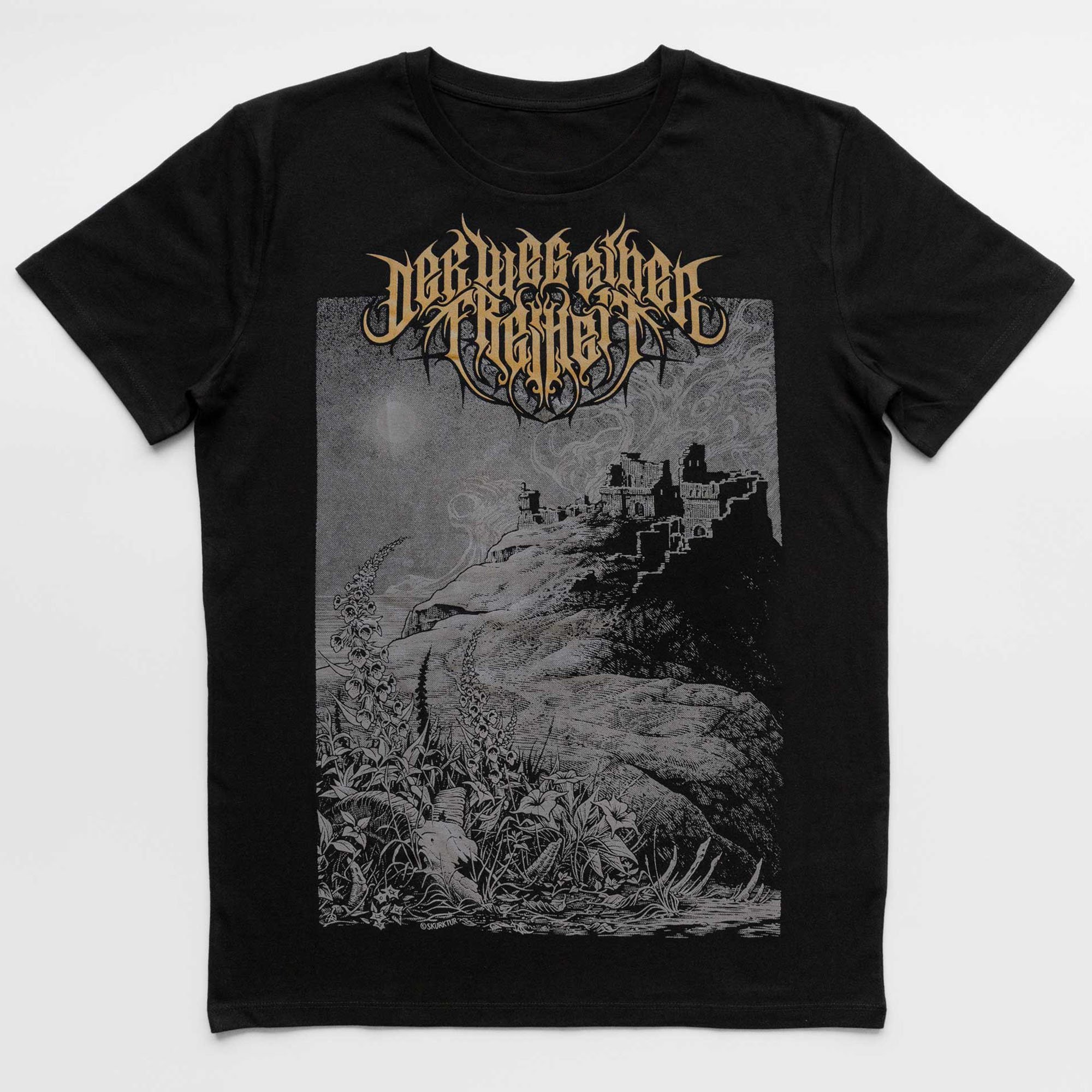 Poster and t-shirt design for German black metal band Der Weg Einer Freiheit 10-years anniversary tour. The illustration is a re-interpretation of a painting by French 19th century artist Gustave Doré, that is used as cover art on the band’s debut al