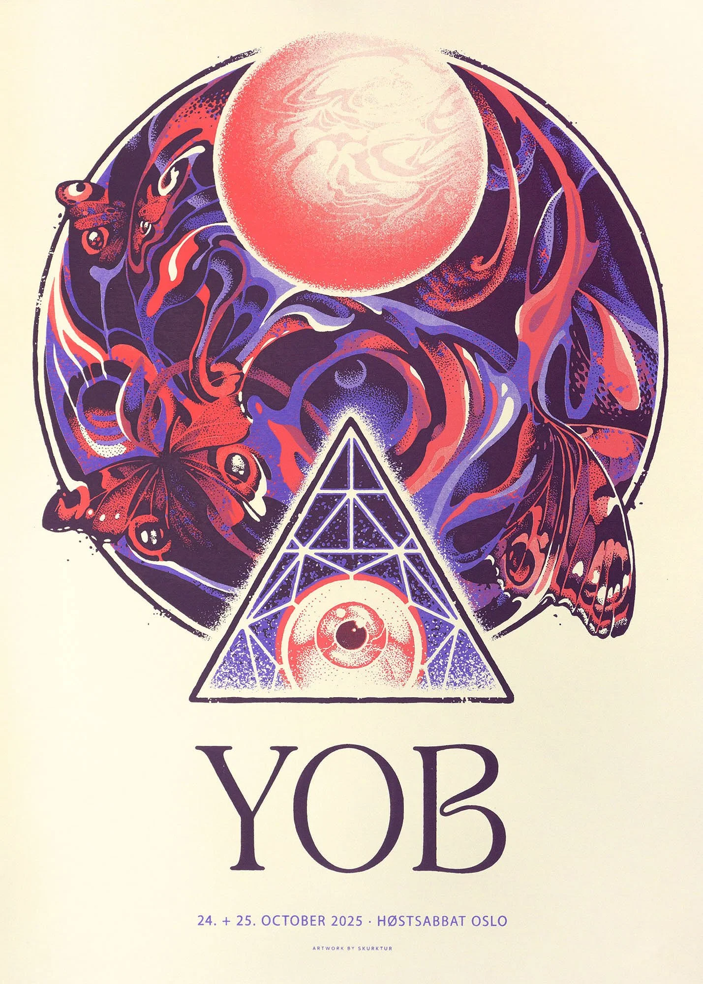 Gig poster for American doom metal band YOB’s concert at Høstsabbat Oslo, October 2025.