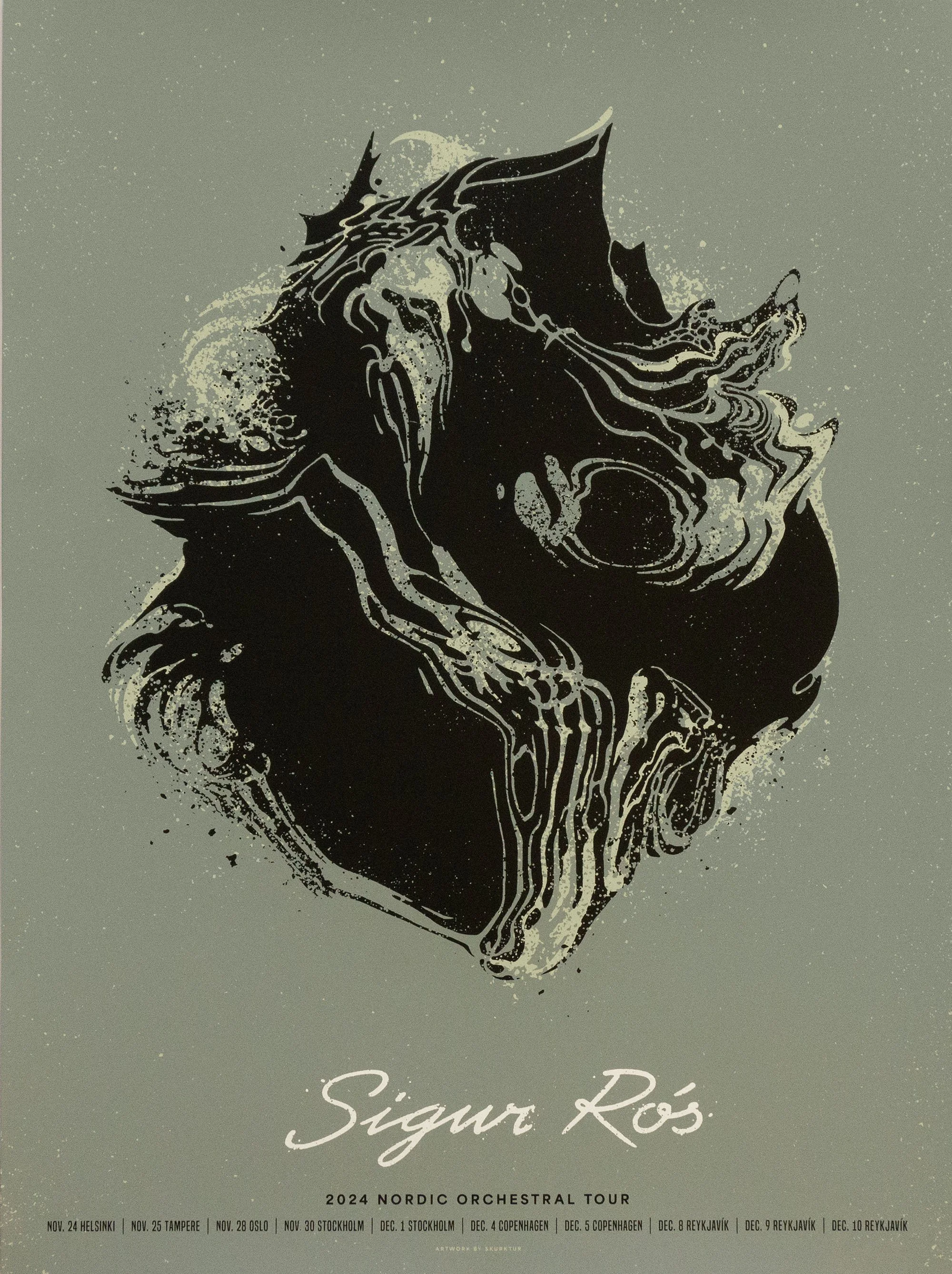 Posters for Icelandic post-rock band Sigur Rós 2024 Nordic Orchestral Tour.