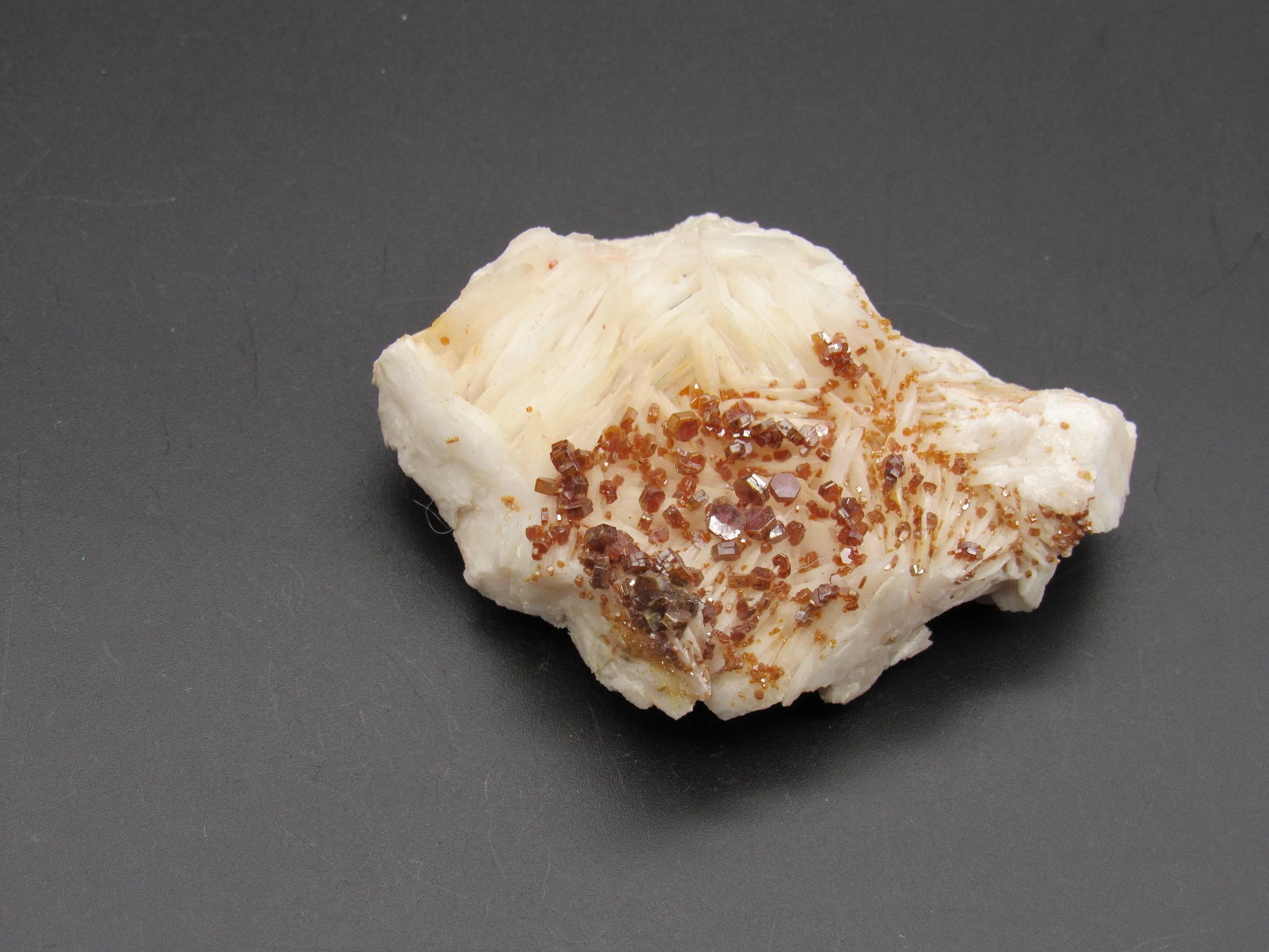 Vanadinite on Barite  -  Morocco