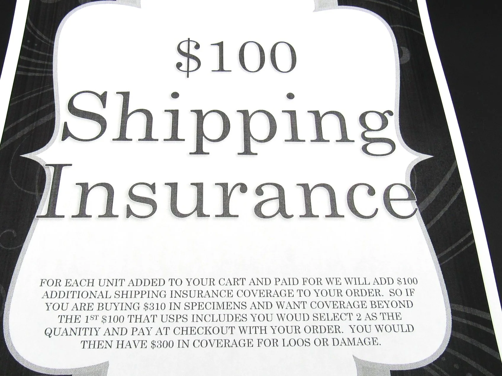 $100 of Insurance on Shipping