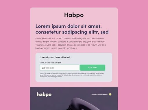Exempelbild på hur man uppar en landningssida