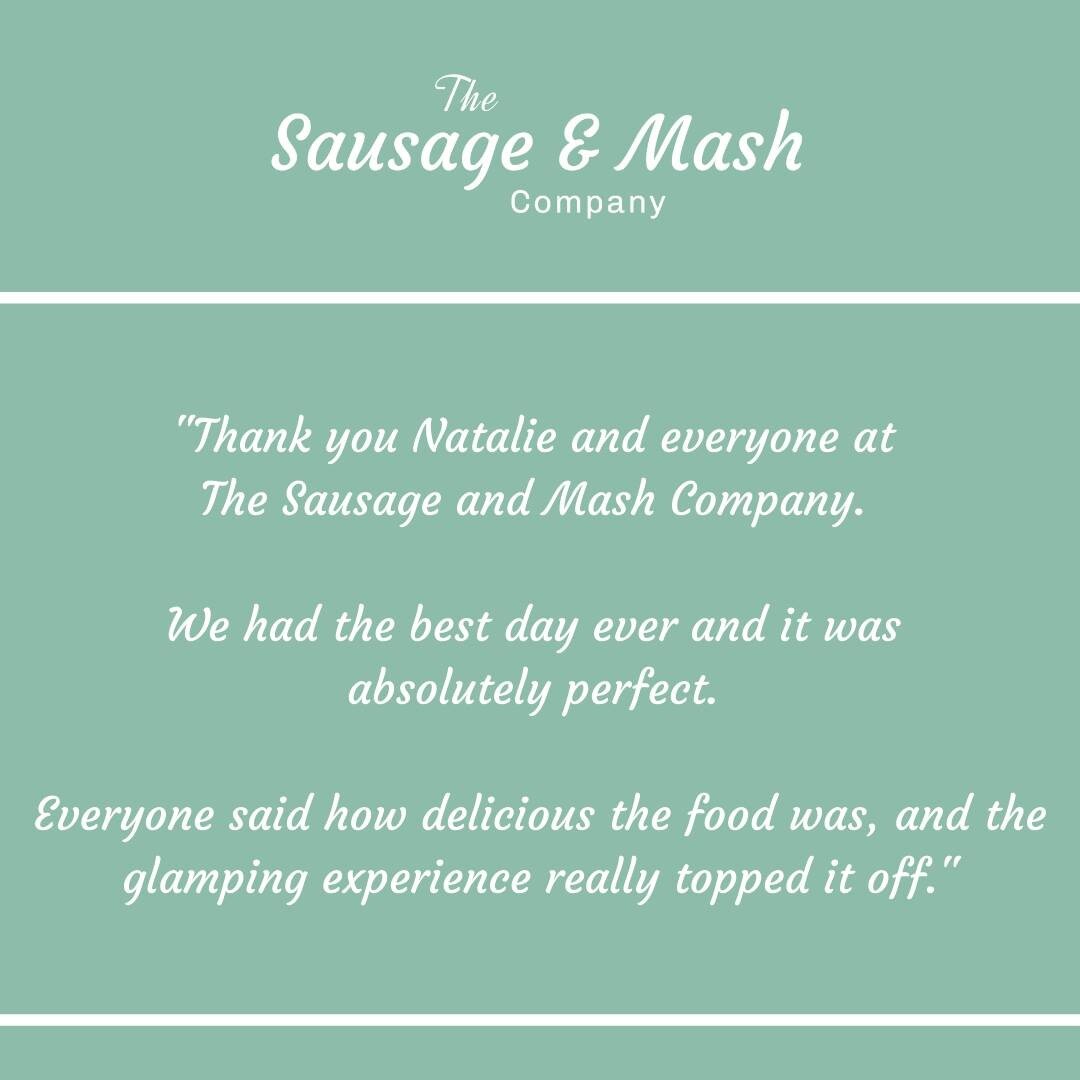 We just loved catering for Mike &amp; Katie's wedding on Saturday, and it was a great joy to receive this lovely note from them:

&quot;Thank you Natalie and everyone at The Sausage and Mash Company. We had the best day ever and it was absolutely per