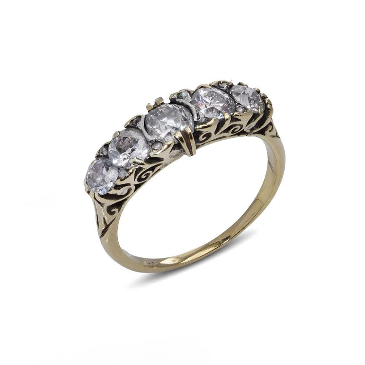 Victorian 18KT Gold Five-Stone Diamond Ring