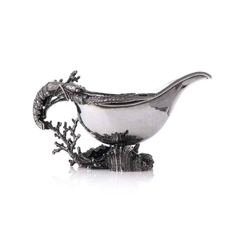 Giovanni Raspini Silver Lobster & Coral Gravy Boat Dish