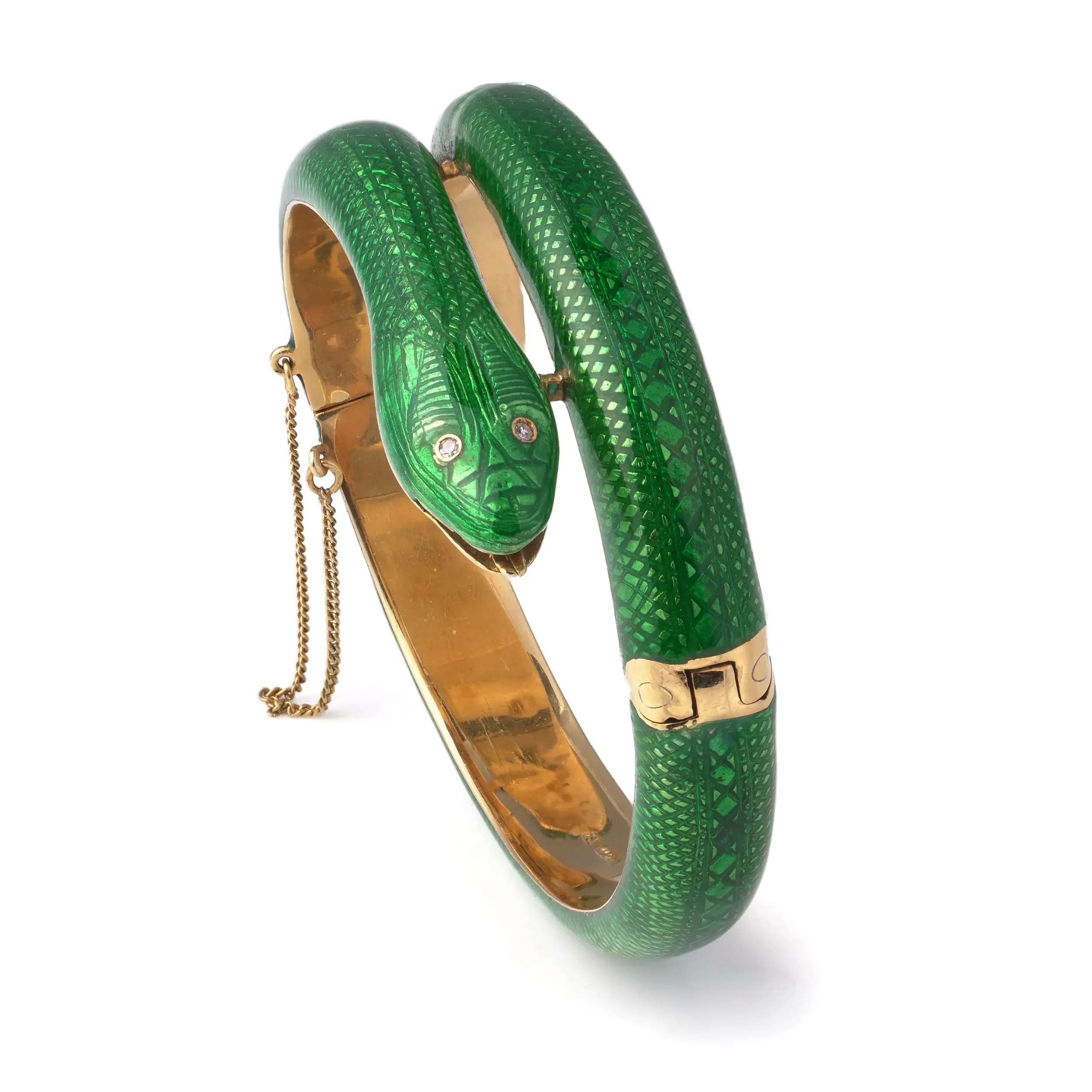 Mozeris-Fine-Antiques--Vintage-Green-Enamel-Snake-Bracelet-18KT-Gold-Circa-1970s-6.webp