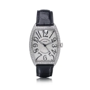 Franck Muller 6850 SC D in 18KT white gold with a diamond bezel