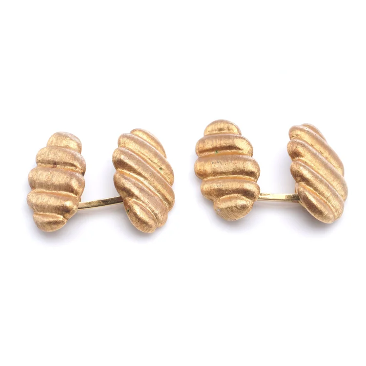 Mario Buccellati vintage 18KT yellow gold Classical pair of cufflinks