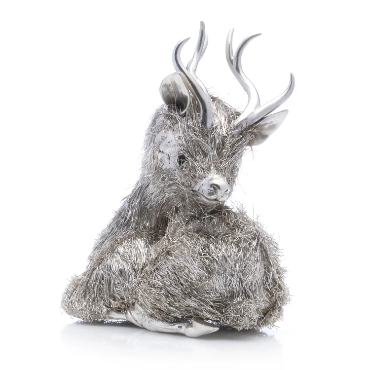 Mario Buccellati silver fallow - deer figurine