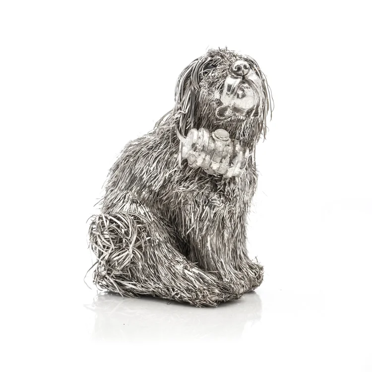 Mario Buccellati Italian sterling silver St Bernard's dog figurine.