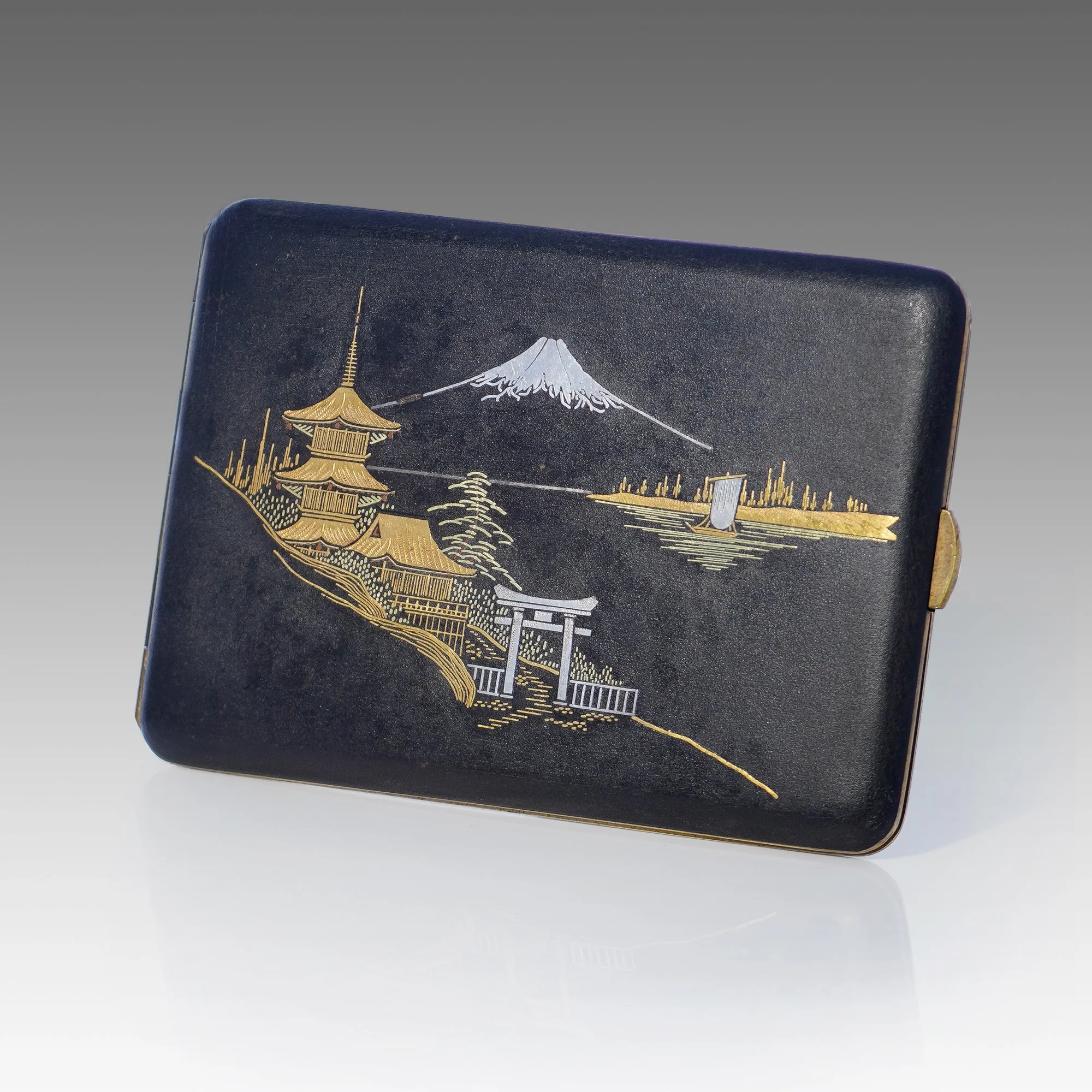 19th Century Komai Gold &amp; Silver Damascene Cigarette Cases | Japanese Art &amp; Collectibles