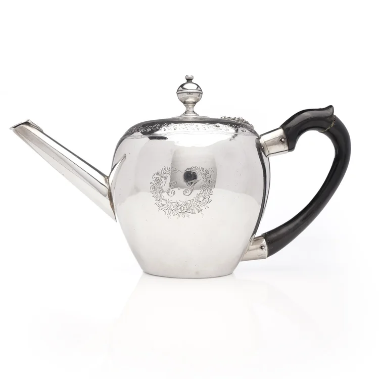 Georgian sterling silver bachelor bullet teapot, 1799