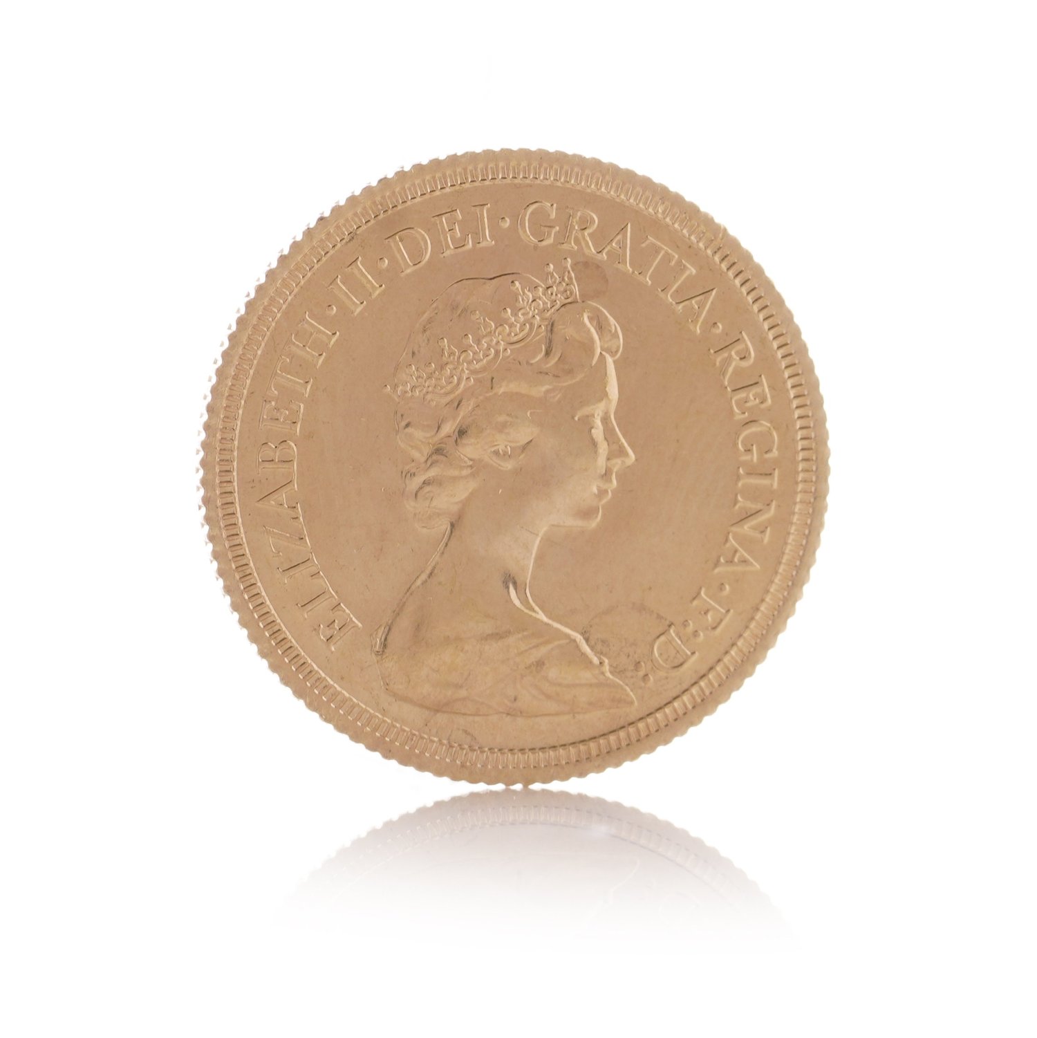 1979 gold sovereign, obverse with the Elizabeth II decimal portrait, 22KT gold